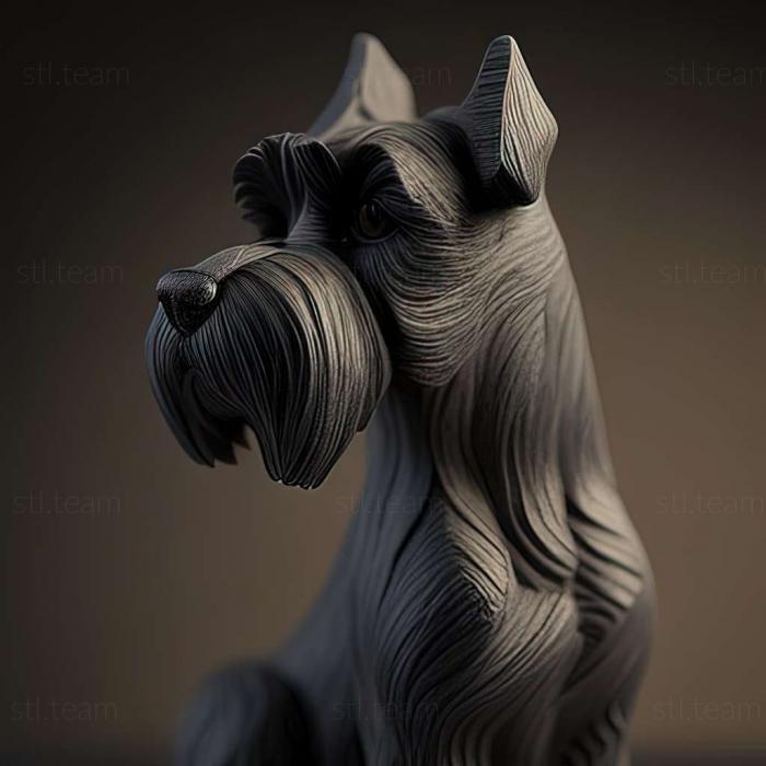 3D model Zwergschnauzer dog (STL)